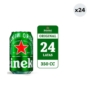 24x Cerveza Heineken 5.0° Lata 350cc