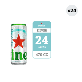 24x Cerveza Heineken Silver 4.0° Lata 470cc