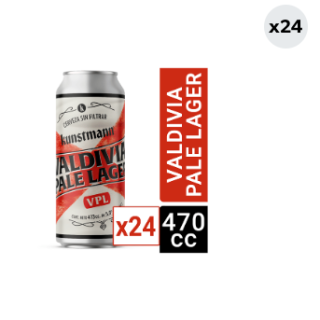 24x Cerveza Kunstmann Valdivia Pale Lager 5.2° Lata 470cc