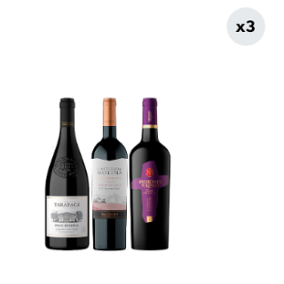 3x Vinos Gran Reserva Cabernet Sauvignon Variedades 750cc