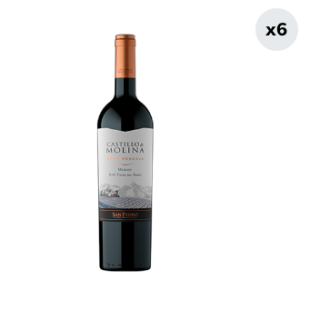 6x Vino Castillo De Molina Merlot 750cc