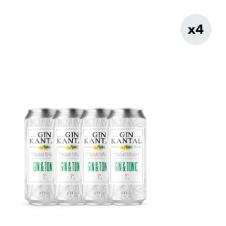 Pack 4 Cóctel Kantal Gin Tonic Lata 473cc
