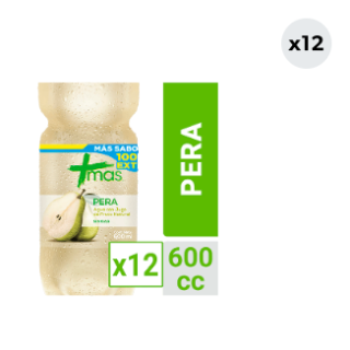12x Agua Saborizada Mas Pera Botella 600cc