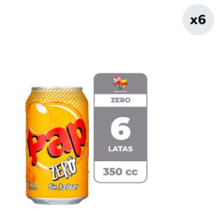Pack 6 Bebidas Pap Zero Lata 350cc