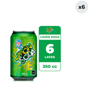 6x Bebida Limón Soda Lata 350cc